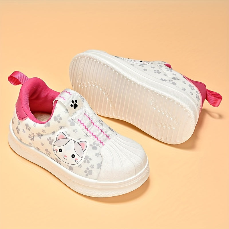 Baby Girls Cartoon Slip On Sneakers Lightweight Non Slip Shoes for Walking