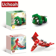Uchoah 10 in 1 Mini Dinosaur Building Block Set Christmas Gift Assembly Toys