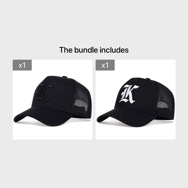 Men's Gothic Hip Hop Alphabet K Baseball Cap