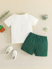 2pcs Baby Boys Casual T-shirt & Shorts Set