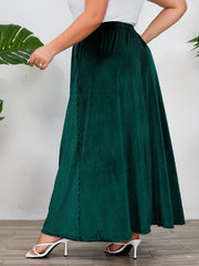 Women's Plus Size High Waisted Pleated Skirt for Fall & Winter