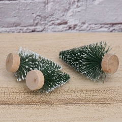 10pcs Mini Christmas Tree Artificial Pine Trees Snow Scene Decoration