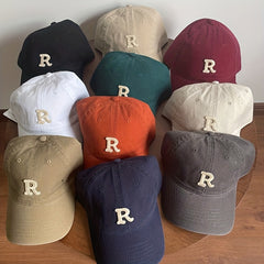 Men's Cotton R Letter Baseball Cap Sunshade Peaked Cap