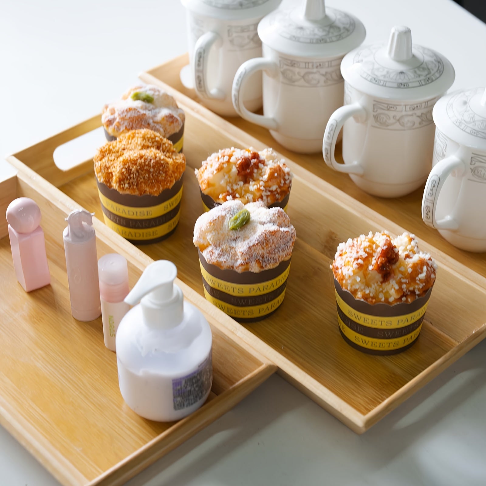 Bamboo Serving Tray Decorative Storage Tray
