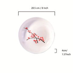 4 Pcs Japanese Ceramic Dinner Plates 20-32 Cm Various Styles Household Tableware