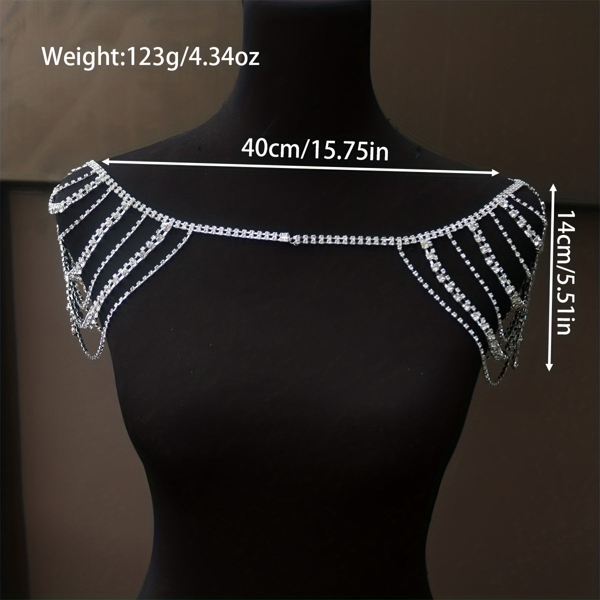 Boho Rhinestone Shoulder Chain Crystal Tassel Body Chain Jewelry