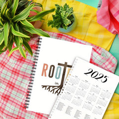Inspirational Rooted in Christ Spiral Notebook Mixed Colors 100 Pages