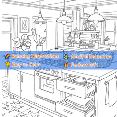 Cozy Corner Adult Coloring Book - 22 Thickened Pages - 20x20 cm - Deluxe Edition