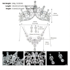 3PCS Wedding Dress Dinner Accessories Bridal Jewelry Set