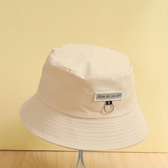 Reversible Bucket Hat Iron Ring Label Decor Unisex Basin Hat
