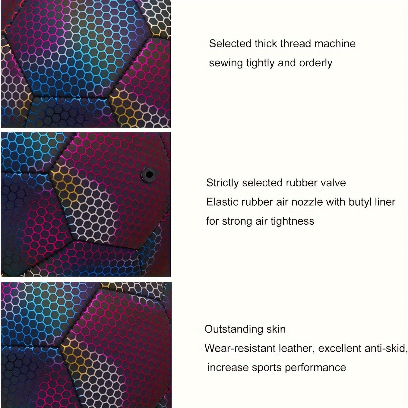 Reflective Soccer Ball Standard Size 4 5 Luminous Football
