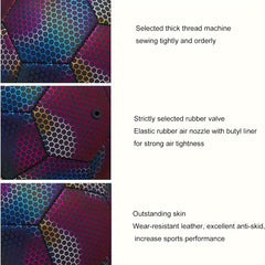 Reflective Soccer Ball Standard Size 4 5 Luminous Football