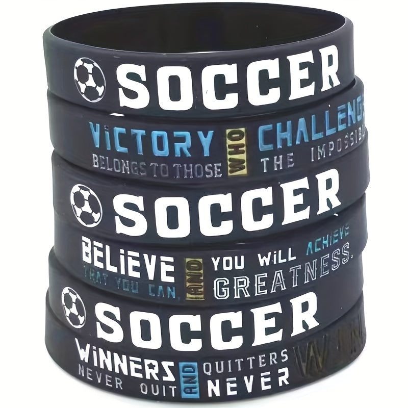 Soccer Football Believe You Can Victory Rubber Bracelet Wristband