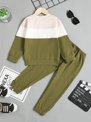 Toddler Boys Long Sleeve Sportshirt Pants Set