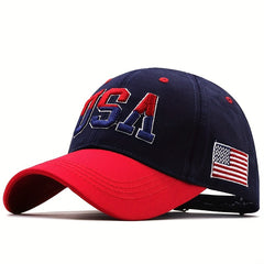 American Flag Embroidery Baseball Cap Block Sun Hat Unisex