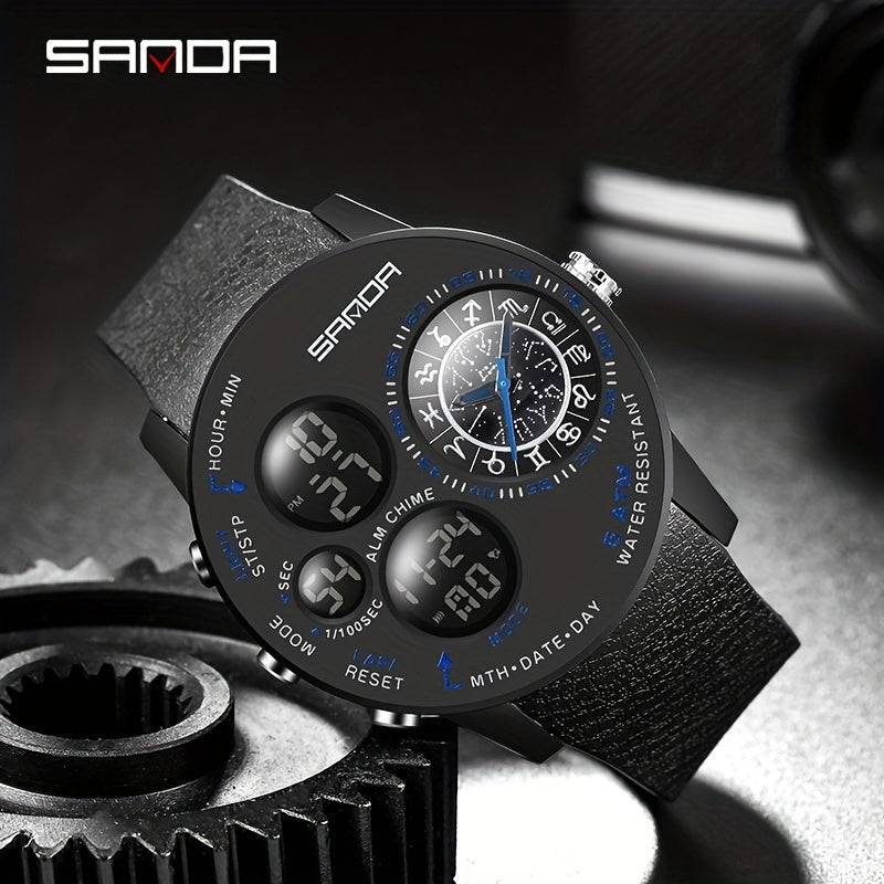 SANDA Large Dial Boy's Sports Waterproof Watch