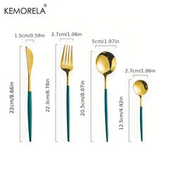 24pcs Western Steak Flatware Set - Knives Forks Spoons - High end Tableware