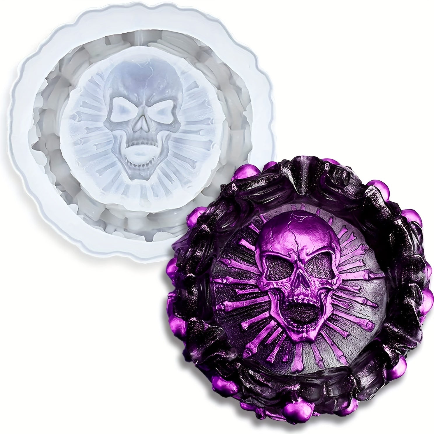 Skull Ashtray Silicone Molds for Resin Epoxy Halloween Party DIY Craft