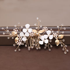 Faux Pearl Flower Hair Comb Bridal Wedding Hair Accessories