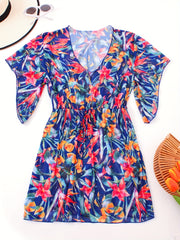 Floral Print Sheer Cove Up High Stretch Sexy Cover Up