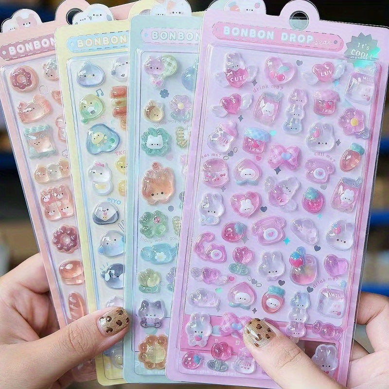 300 Cartoon Animal 3D Stickers Pastel Colors - Phone Cases Journals & Crafts