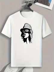 Girl Pattern Print Men's Comfy Sports T-shirt Graphic Tee for Fitness