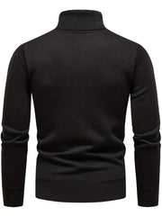 Men's Turtle Neck Knit Sweater Casual Warm Pullover for Fall Winter