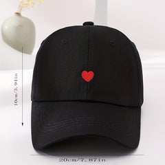 Heart Embroidery Couple Baseball Cap Adjustable Dad Hats Solid Sun Hats