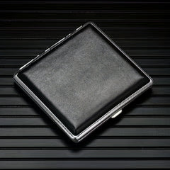 Leather Cigarette Case Metal Box Portable For 20 Cigarettes