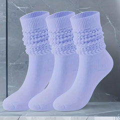 3 Pairs Men's Candy Crew Socks - Breathable Comfy Casual Unisex Socks