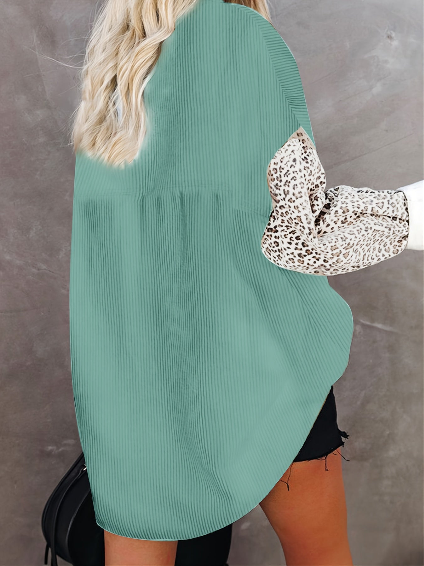Leopard Print Jacket Long Sleeve Casual Outerwear