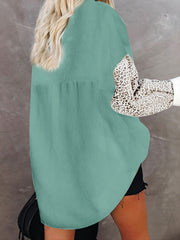 Leopard Print Jacket Long Sleeve Casual Outerwear