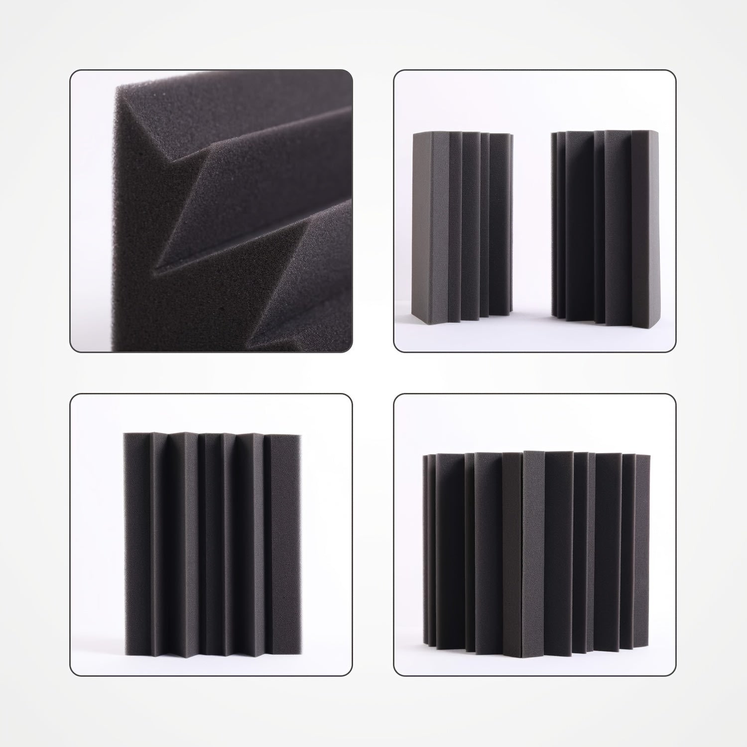 8pcs Bass Trap Acoustic Foam High Density Fire Resistant