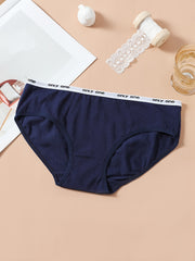 5pcs Letter Tape Briefs Stretchy Intimates Panties Women's Lingerie
