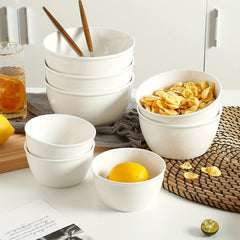 Set of 6 Ceramic Ice Cream & Cereal Bowls Porcelain Soup Bowls 12 Oz Small