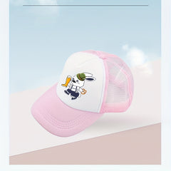Beer Rabbit Print Baseball Cap Kpop Pink Block Trucker Hat Mesh Sunshade Dad Hat