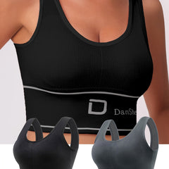 2pcs Letter Print Sports Bra Yoga Crop Tank Top Women's Activewear