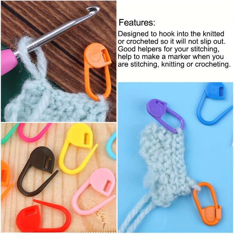 150pcs Colorful Knitting Markers Crochet Clips Locking Stitch Pla