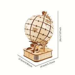 3D Wooden Globe Puzzle Educational World Map Model Desk Decor Craft Gift