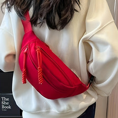 Canvas Casual Waist Bag Women's Sports Fanny Pack for Outdoor Activities