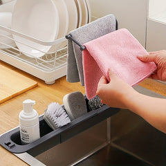 Retractable Drain Rack Punching Storage Rag Rack Hand Wash Pool Storage Rack