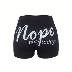Print Skinny Casual Elastic Waist Shorts