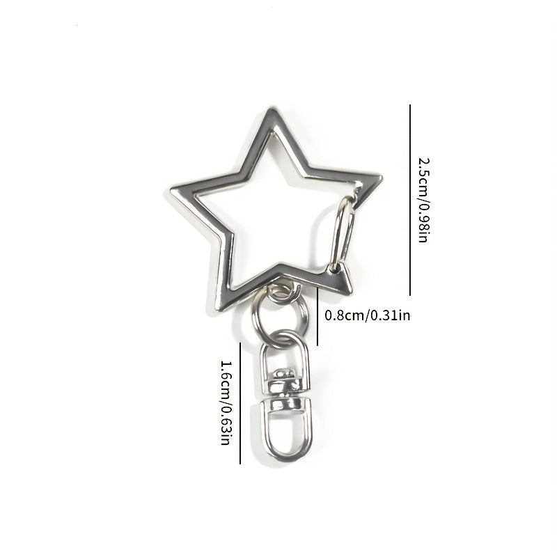 Pentagram Metal Keychain Pendant DIY Accessories Alloy Buckle