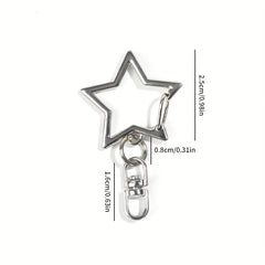 Pentagram Metal Keychain Pendant DIY Accessories Alloy Buckle