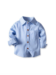 Boys Striped Button Up Shirts - Fall Fashion Essential