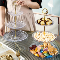 Clear 3 Tier Cupcake Stand Candy Snack Cake Platter Tea Party Serving Tray