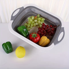 Outdoor Camping Foldable Cutting Board with Sink & Bucket