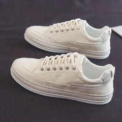 Men's Lace Up Leather Sneakers, Casual Outdoor Shoes