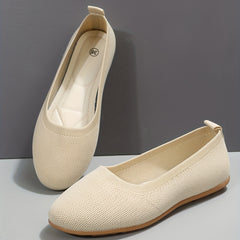 Women's Knitted Almond Toe Slip-On Flats