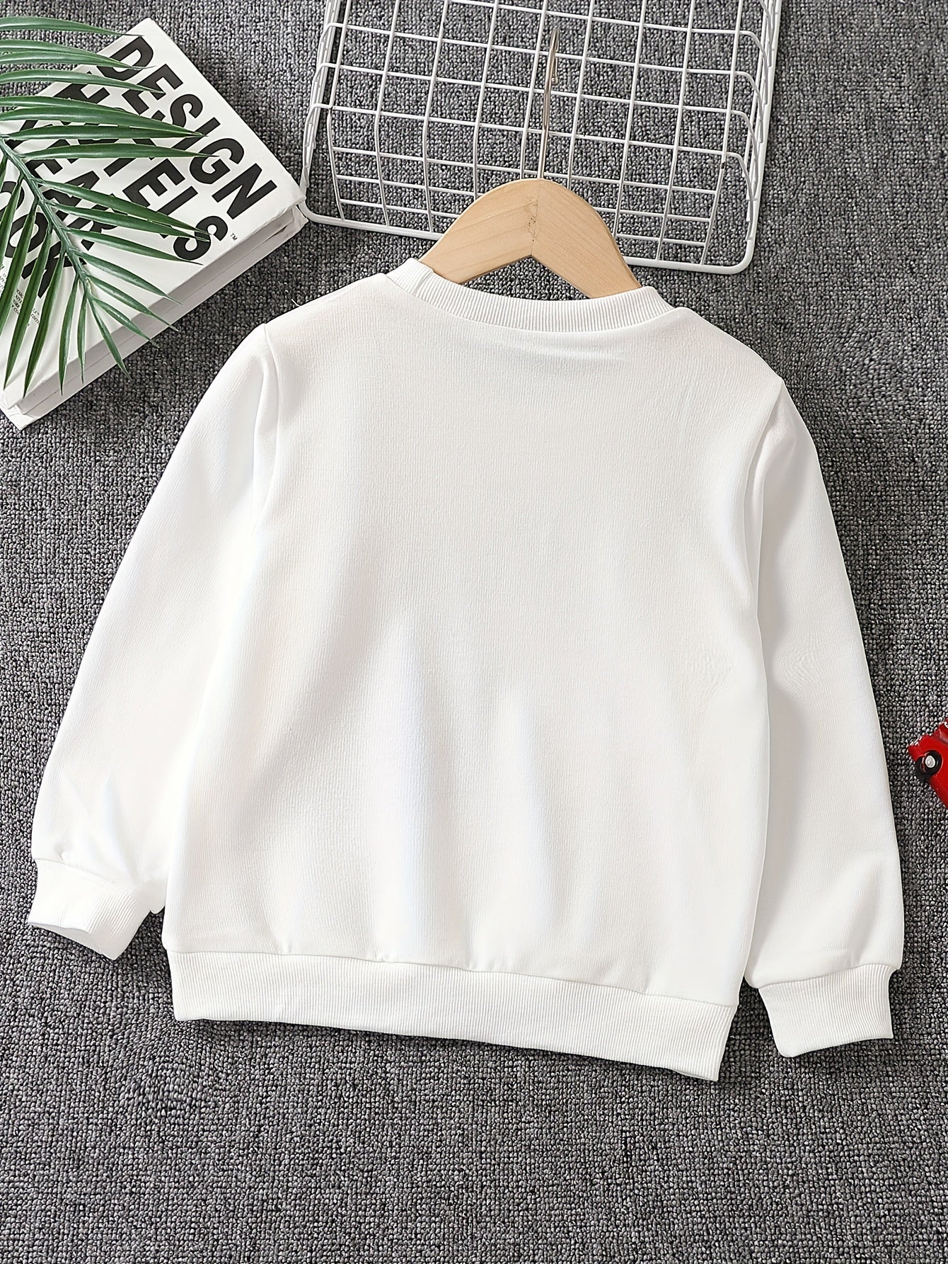 Boys Cartoon Digger Print Sweatshirt Long Sleeve Crew Neck Tops
